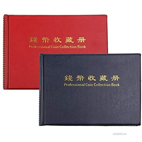 MINLIN 240-Coin Collectors Collecting Album Holders Coin Cases Collection Penny Book Pockets Storage Holder Collector Craft Gift red