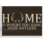 Stupell Industries Home's Where You Hang Antlers Rustic Hunting Phrase Designed by Kim Allen White Framed Wall Art 30 x 24 Brown