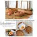 AMOLOLO Handmade Rattan Round Fruit Basket Food Storage Bowls Kitchen Organizer Snack Serving Bowl Medium 10.2