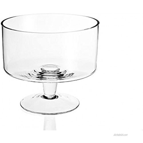 Badash Lexington Glass Trifle Bowl 9 Food-Safe Crystal Serving Bowl for Dessert Fruit Salad Elegant European Mouth-Blown Lead-Free Crystal