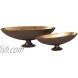Howard Elliott 35017 Oblong Bronze Footed Bowl with Gold Luster Inside Large