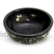 Kaizen Casa Hand Carved Natural Stone Bowl Smudge Bowl Stone Bowl Smudge Pot White Leaf Carved Design |Size_5” x 2” – Black | Ritual Bowl Display Bowl Jewelry Dish Kitchen Table Decor Gift.