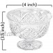 Serene Spaces Living Set of 6 Four Leaf Clover Glass Compote Glass Pedestal Bowl Ideal for Serving Dessert Fruit or Use as Floral Centerpieces Measures 3.5 Tall and 4 Diameter