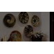 Set of 2 Pack 13.4'' Natural Woven Fruit Basket Bowls | Handmade Seagrass Decorative Bowl Chic Rustic Boho Decor Wall Hanging Basket Teal Spiral