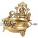 Two Moustaches Brass Ethnic Carved Ganesha Design 7 Inches Brass Decor Urli Decor Bowl Golden