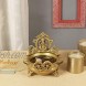 Two Moustaches Brass Ethnic Carved Ganesha Design 7 Inches Brass Decor Urli Decor Bowl Golden