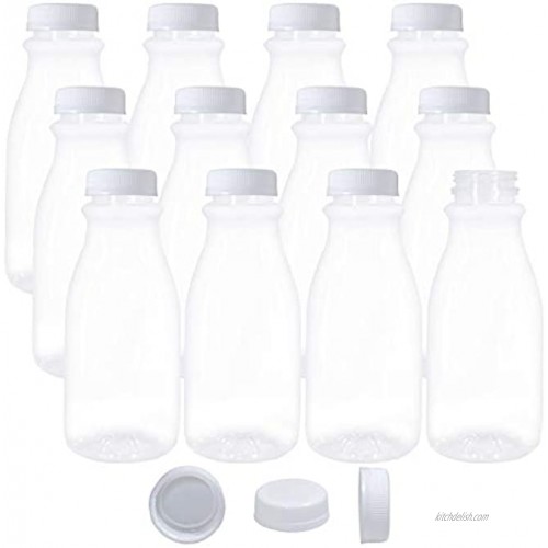 12oz Milk Bottles with Lids Bulk 35Pk Jugs Jars Plastic Bottles For Parties