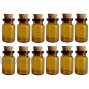 12PCS 5ML 0.2OZ Brown Empty Mini Glass Wish Bottles with Cork Stopper Message Jar Essential Oil Storage Holder Portable Refillable Durable Container for Arts Crafts Wedding Decoration Party