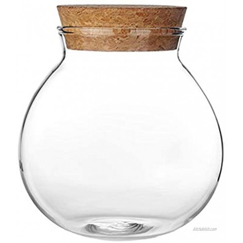 1PC 500G 17oz Clear Empty Round High Borosilicate Glass Bottle with Cork Cap Refillable Large Capacity Sealed Bottles Vial Jars Candy Dispenser Container Pot Jar Food Storage for Home Kitchen