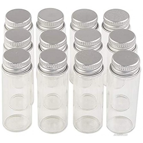 24units 14ml Mini Jars Crafts Glass Bottles with Aluminium Cap Liquid Pill Powder Ornament Bottles Empty Glass Vials Jars 24 14ml