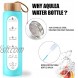 AQULEA 32 Oz Borosilicate Glass Water Bottles with Times to Drink Wide Mouth BPA Free Glass Motivational Water Bottle with Silicone Sleeve Bamboo Lid Fruit Infuser and Bonus Brush
