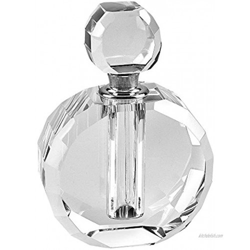Badash Zoe Crystal Perfume Bottle 4 Tall Refillable Crystal Glass Perfume Holder with Dabber Fine Handcrafted Faceted Crystal Bottle for Vanity or Dresser