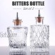 Bitters Bottle Set of 2 Cocktail Glass Bitters Bottle for Cocktail with Metal Dasher Top SET002 Set of 2