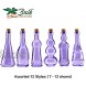 BULK PARADISE Small Purple Vintage Glass Bottles with Corks Bud Vases Decorative Potion Assorted Design Set of 12 pcs 4.6 Inch Tall 11.43cm 1.4 Inch Wide 3.56cm