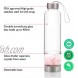 Crystal Elixir Infused Clear Motivational Water Bottle + Protective Sleeve + Removable Crystals Healing Stones | Witchcraft Supplies Infuser Water Bottle – 15 Oz Rose Quartz