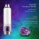 Crystal Glass Water Bottle Crystal Water Bottle Amethyst 17oz Healing Crystal Infused Water Bottle with Removable Amethyst Crystal and Protective Sleeve Amethyst Crystal Bottle