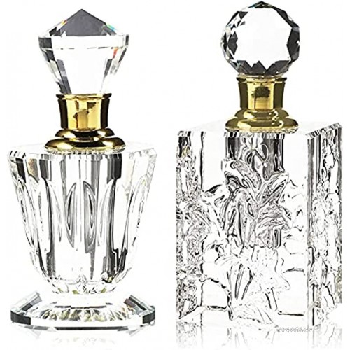Crystal Perfume Bottle Set Vintage Style 2 Pack