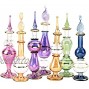 Egyptian Perfume Bottles Wholesale Set Of 12 Size 4” mouth-blown with handmade golden Egyptian decoration for Perfumes & Essential Oils.