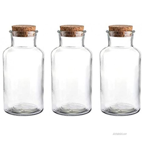 Glass Favor Jar Glass Storage Jars with Corks for Wedding and Party 18 Ounce