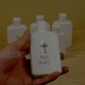 IUASZZ 5 Pieces Holy Water Bottles White with Gold Blocking Logo Religious Easter Plastic Bottle for Home Kitchen Party Decorative Accessories 100ml