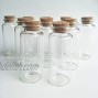 Luo House 10Pcs 30x80mm1.18x3.14inches 40ml Mini Small Clear Wishing Bottle Glass Vial with Cork Stoppers Small Glass Bottles for Wedding favors