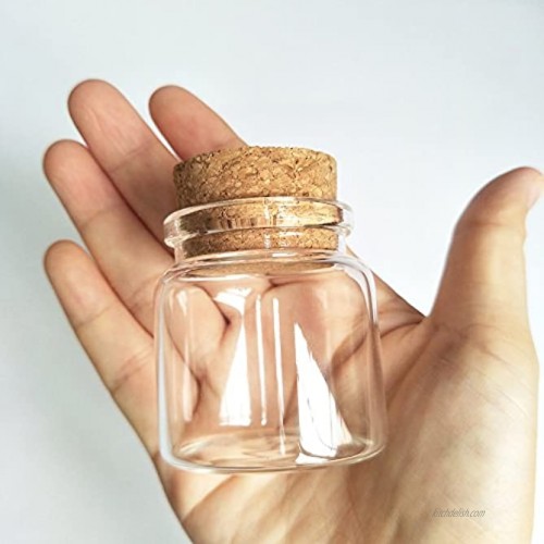Luo House 3pcs 50ml Small Glass Bottles Vials Jars Glass with Cork Stopper Storage Bottle 50ml 47x50mm1.85x1.96inch