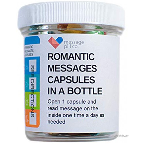 Message in a Bottle | Romantic for Boyfriend or Girlfriend 50PCS | Pre-Written Love Capsules Letters in Plastic Jar | Perfect for Anniversary Valentines and Long Distance Relationships