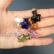 Mini Tiny Color Glass Cork Bottles-Five-Pointed Star Vial-DIY Pendants for DIY Arts Crafts Projects Home Decoration Birthday Gift Party Favors Pack of 7