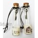 Nesting Nomad Small Transparent Mini Glass Jars with Cork Stopper and with Inside Steam Punk Pendants