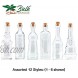 Small Clear Vintage Glass Bottles with Corks Bud Vases Decorative Potion Assorted Design Set of 12 pcs 4.6 Inch Tall 11.43cm 1.4 Inch Wide 3.56cm