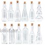 Small Clear Vintage Glass Bottles with Corks Bud Vases Decorative Potion Assorted Design Set of 12 pcs 4.6 Inch Tall 11.43cm 1.4 Inch Wide 3.56cm