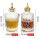 SuproBarware Bitters Bottle Set of 2，Glass Dasher Bottle Decorative Bottle for Cocktail with Gold Dash Top