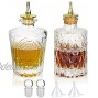 SuproBarware Bitters Bottle Set of 2，Glass Dasher Bottle Decorative Bottle for Cocktail with Gold Dash Top