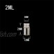 TAI DIAN 2ml Clear Transparent Mini Glass Sealed Bottle with Screw Aluminum Cap Mini Tiny Vials Containers Mini Cute Wishes Bottle Metal Hood 24units 24 2ML