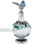 YU FENG Butterfly Decorative Glass Perfume Bottle Empty Vintage Jeweled Enameled Crystal Perfume Holder Container Scent Bottles Refillable25ml