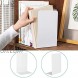 6 Pcs White Metal Bookends Bookends for Shelves Heavy Duty Book Ends to Hold Books Non-Slip Book Stopper for Books Shelves Decorative Home Office Kids