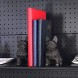 Ambipolar Decorative Bookends Geometric Dog Theme  Heavy Duty Cast Iron Dog Statue Vintage Shelf Decor Antique Black 2 Pack T5-8
