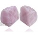 AMOYSTONE Rose Quartz Crystal Rock Bookends Pink Book Ends for Book Office Home 3-4 Lbs 1 Pair