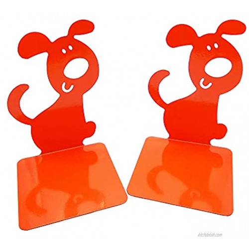 Artkingdome 1Pair Cute Bookend Cartoon Puppy Dog Books Nonskid End Rack Stand Decorative Bookends Orange