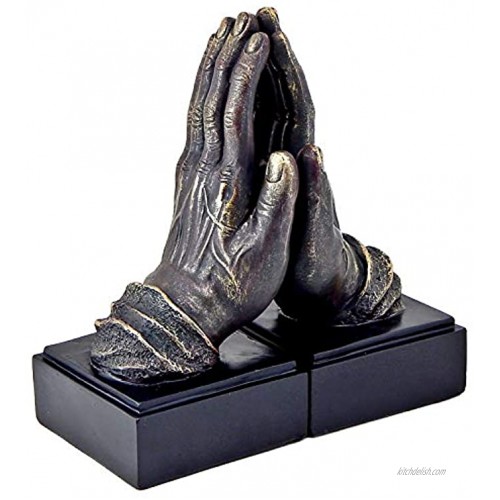 Bellaa 26393 Praying Hands Bookends 10 inch