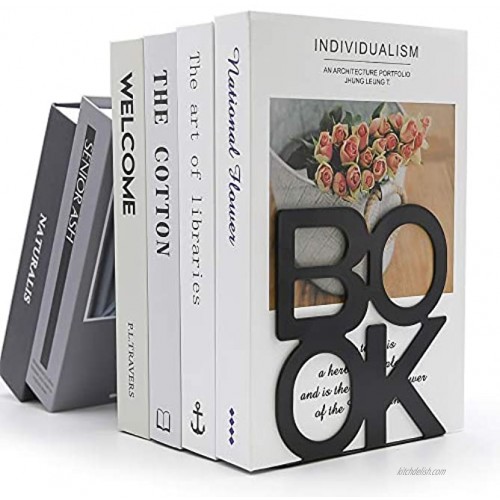 Book Ends Decorative Metal Book Ends Supports for Bookrack Desk,Books Unique Appearance Design,Heavy Duty
