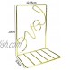 Chris.W 1 Pair Metal Wire Love Bookends Decorative Metal Book Ends Supports Dividers for Shelves Unique Geometric Design Gold