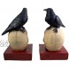 COLIBROX Gothic Skull and Raven Decorative Bookends 7 Inches