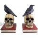COLIBROX Gothic Skull and Raven Decorative Bookends 7 Inches