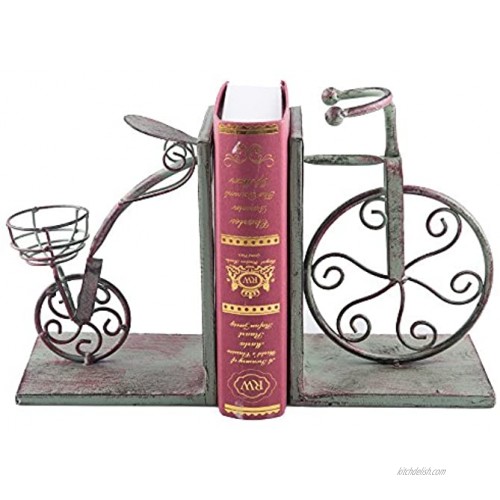 Fasmov Vintage Style Bicycle Bookends Art Bookend Green