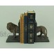 kmp Antique Stone Finish Lion Top and Tail Bookend Set
