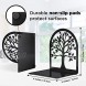 MAXFOUNDRY Bookends Pair Book Ends to Hold Books Tree of Life Design Home Office & Bookshelf Decorative Book Stopper Rust-Proof Metal & Anti-Slip Shelves Bookend Support Holder Black