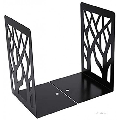 Metal Bookend Supports for Shelves and Desk 2020 Heavy Duty Tree Design 1 Pair Black
