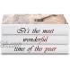 Modern Designer Quote Decorative Book Stack,Farmhouse Hardcover Real Book,Set of 3,Vintage Decorative Books for Coffee Table Bookshelf