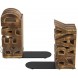MyGift Rustic Burnt Brown Wood Tabletop Read & Pray Decorative Bookends Set of 2